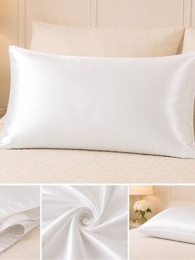 Satin White Pillowcase - Luxury Home Bedding